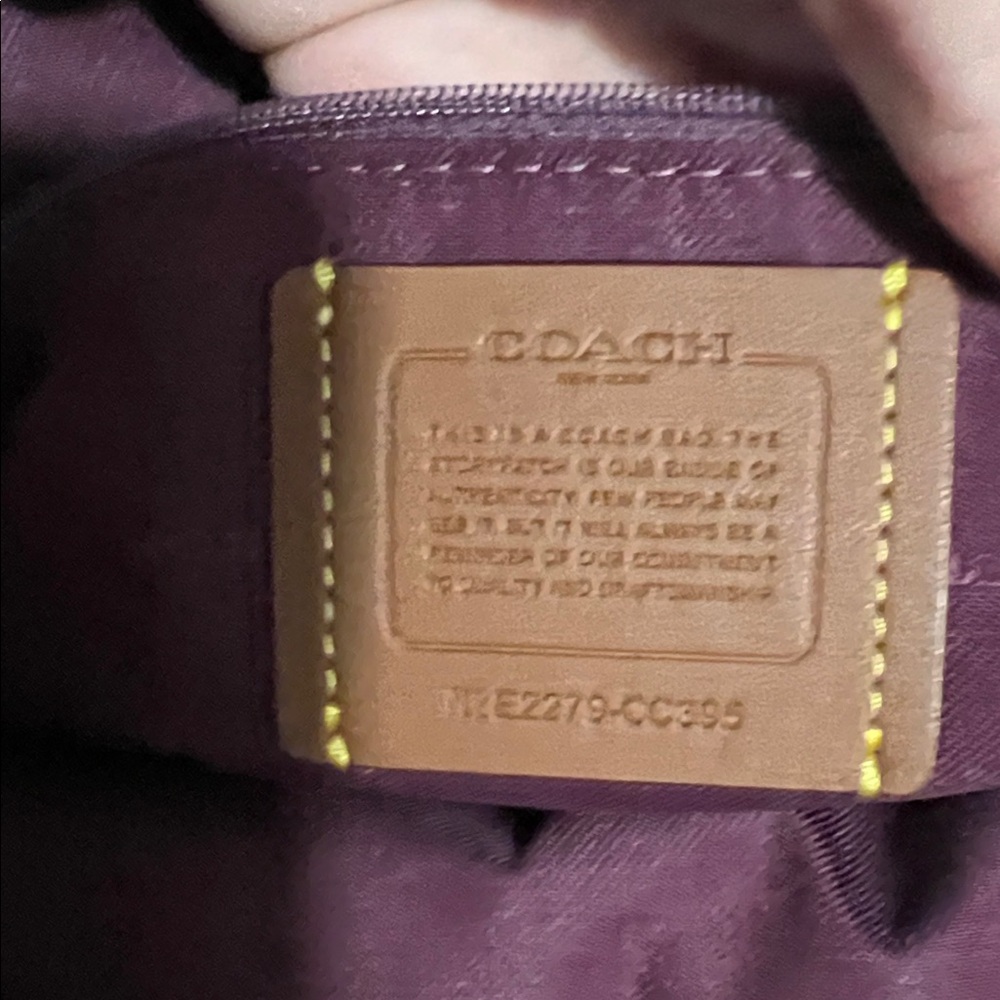 Coach Deep Purple Leather Tote - Picture 5 of 5